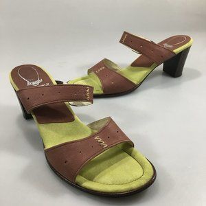 Stonefly 10US 42EU Energel Portland Pelle Sayo Brown Leather 3" Heels Sandals